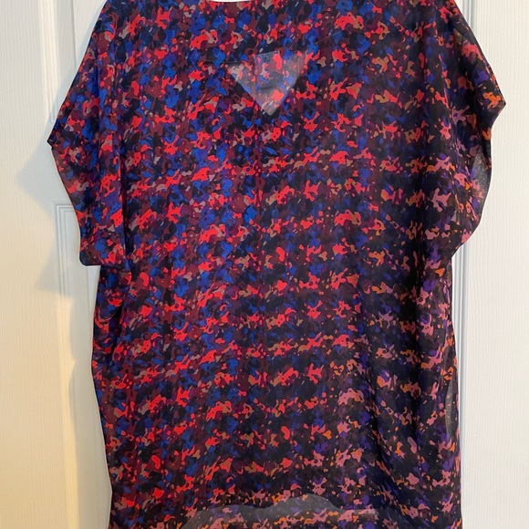 Cabi 3428 Bonus Blouse Top Large Abstract Houndstooth Sheer - Picture 2 of 3